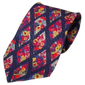 Sazzari Made in Italy Floral Diamond‎ Necktie - Men's Designer Tie
